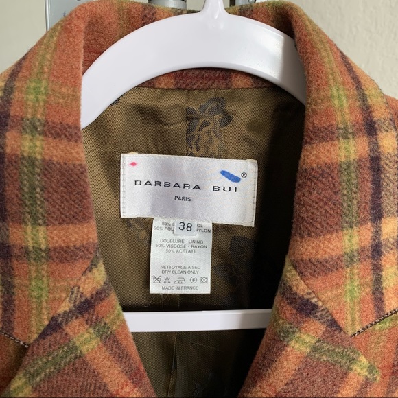 BARBARA BUI Checked Patterned Plaid Wool Blazer - Picture 2 of 4